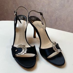 Ivanka Trump sling back black open toes high heels